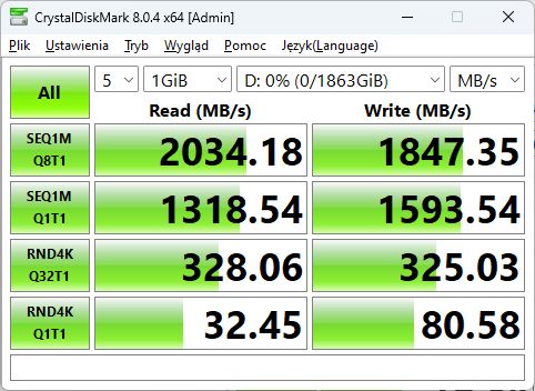 Samsung Portable SSD T9 - CrystalDiskMark 8