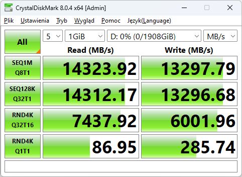 Lexar NM1090 PRO 2 TB - CrystalDiskMark 8