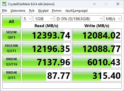 Lexar NM1090 2 TB - CrystalDiskMark 8