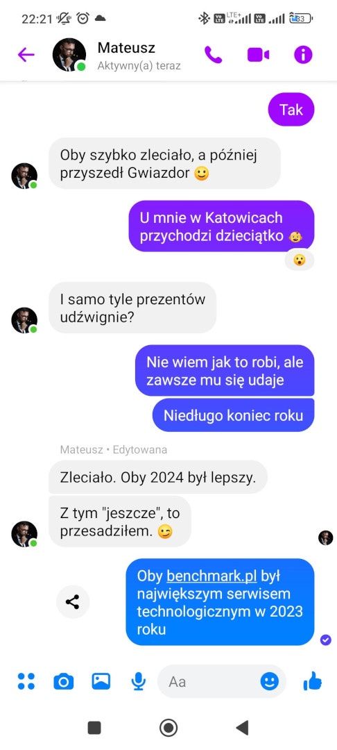 Messenger - edycja wiadomości