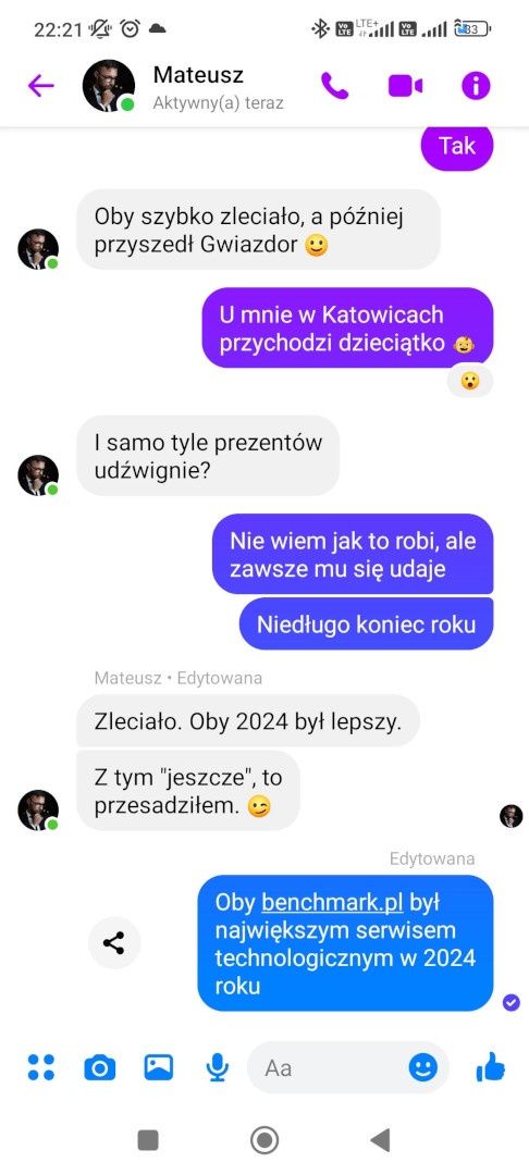 Messenger - edycja wiadomości