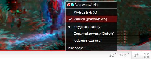 Efekty 3D w YouTube