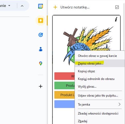 zapisz obraz keep