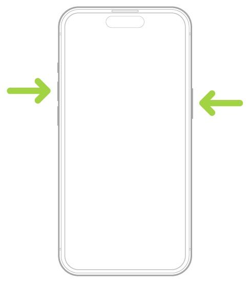 Zrzut ekranu na iPhone z Face ID