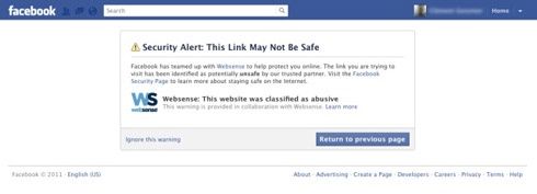 Facebook zły link