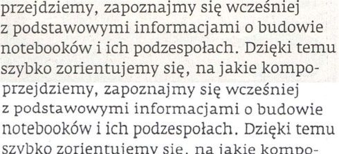 Test jakości kopiowania drobnego tekstu (wysokość 2mm), na g&oacute;rze oryginał, na dole kopia