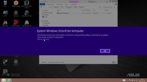 Filtr SmartScreen chroni komputer przed działaniem nieznanych aplikacji