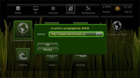 Dune HD TV - menu ekranowe