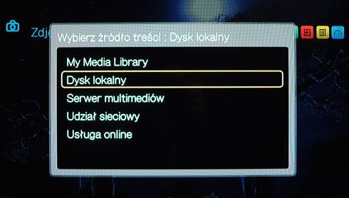 WD TV Live - interfejs