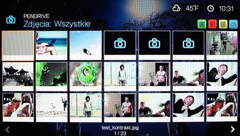 WD TV Live - interfejs