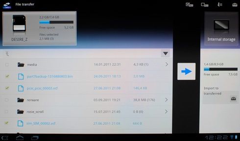Sony Tablet S - file manager