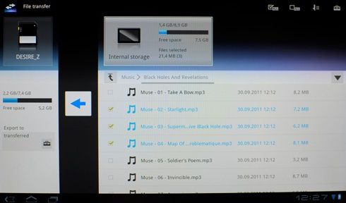 Sony Tablet S - file manager