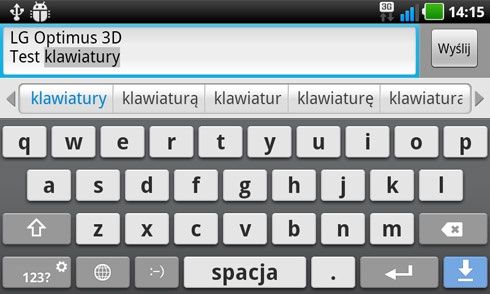 LG Swift 3D - klawiatura