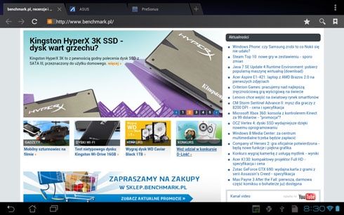 Asus Transformer Pad TF300T - oprogramowanie