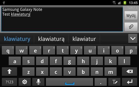 Samsung Galaxy Note - klawiatura
