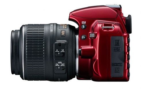 Nikona D3100 Red - bok