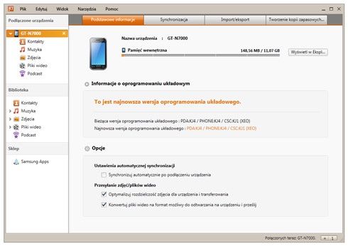 Samsung Galaxy Note - Sync