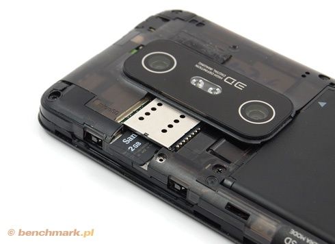 HTC EVO 3D - sloty microSD i SIM