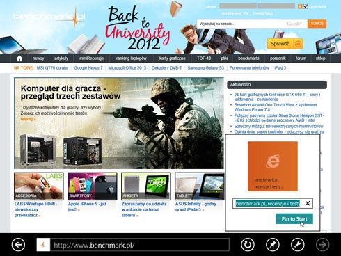 Internet Explorer 10 w Windows 8