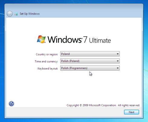 Instalacja Windows 7 część 2 krok 1