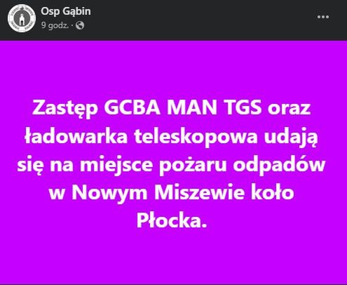 Kolejny pożar składowiska odpadów w Nowym Miszewie!
