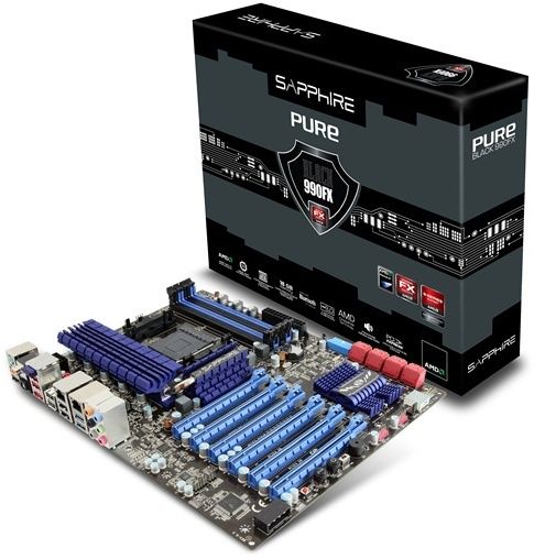 płyta gł&oacute;wna Sapphire Pure Black 990FX z opakowaniem