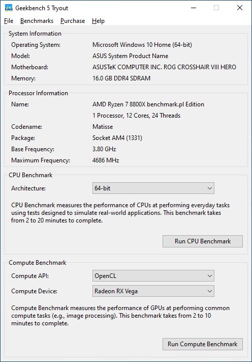 AMD Ryzen 7 8800X - benchmark.pl Geekebench