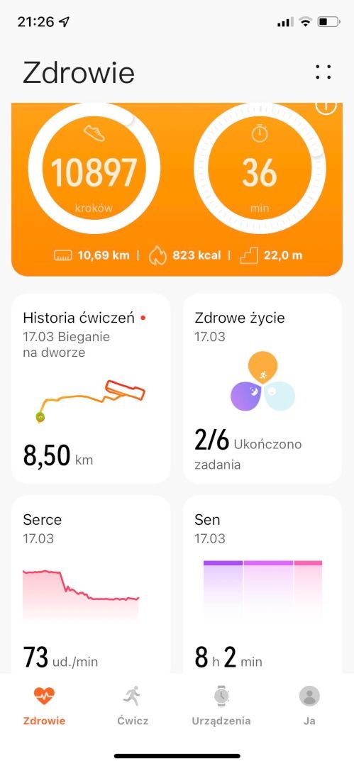 aplikacja Zdrowie Huawei
