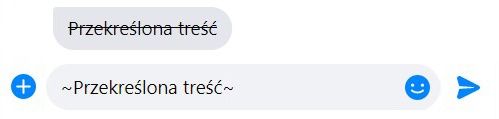 Przekreślenie w Messengerze