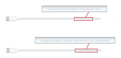 Apple - porównanie przewodów USB C