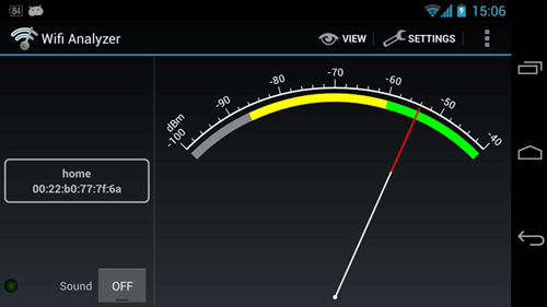 Wifi Analyzer - pomiar mocy sygnału WiFi
