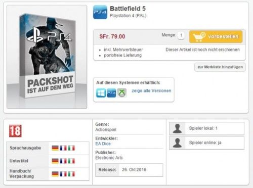 Battlefield 5 sklep
