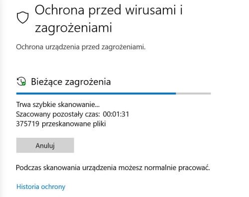 Windows Defender - opcje skanowania