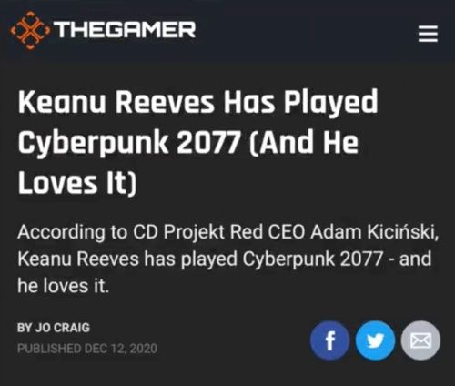 Keanu Reeves i gra w Cyberpunk