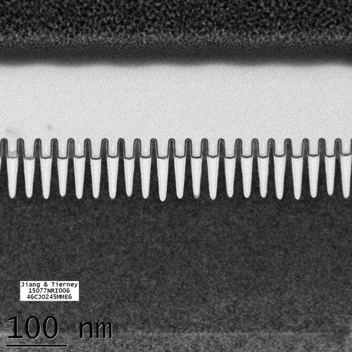 IBM 7 nm przekrój, porównanie skali