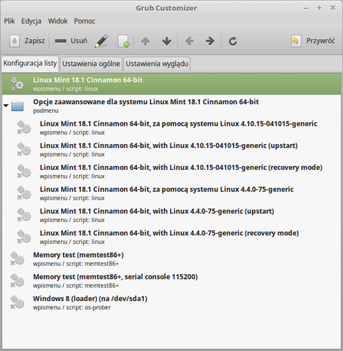 Grub Customizer - Jak zreorganizować Boot Menu