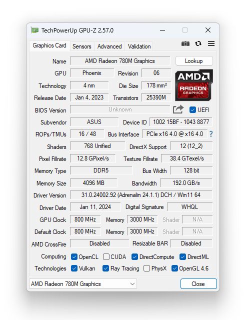 AMD Ryzen 7 8700G - Radeon 780M