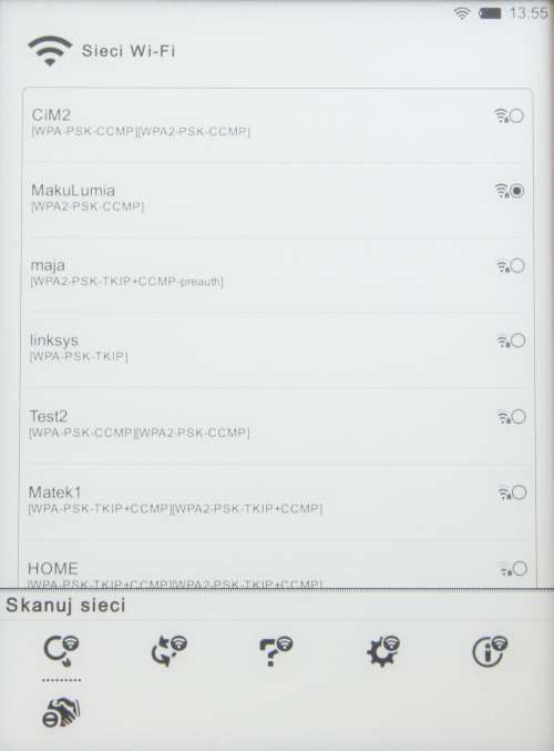 inkBook Classic ustawienia WiFi