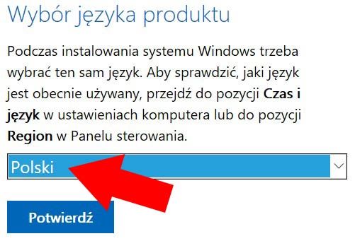 wybierz język polski