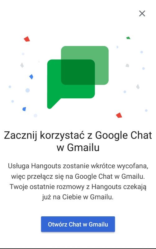 komunikat Hangout