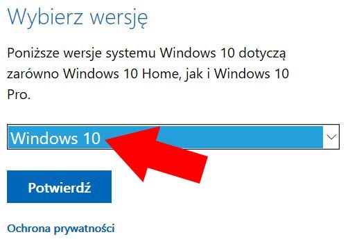 wybierz Windows 10