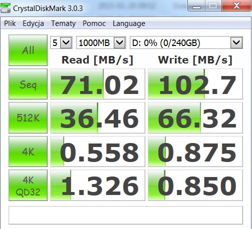 Asus Pro B551LA test CrystalDiskMark