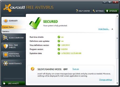 darmowy antywirus do pobrania avast free antivirus wygląd okno główne