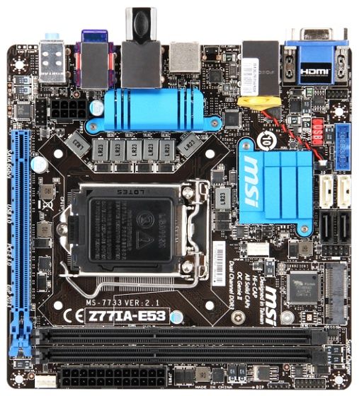 MSI Z77IA-E53 płyta główna zdjęcie widok z góry