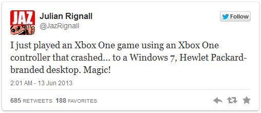 Julian Rignall konsola Microsoft Xbox One E3 wpadka wpis Twitter