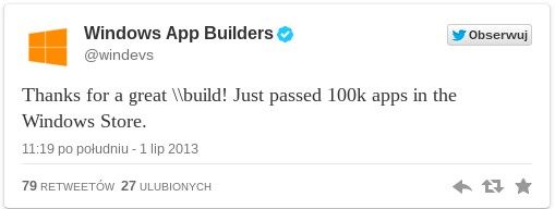 windows app builders store osiąga 100 tysięcy aplikacji