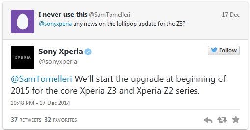 Android 5.0 Lollipop system Sony