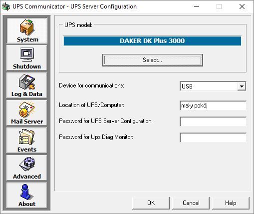 Legrand UPS Communicator - Server Configuration