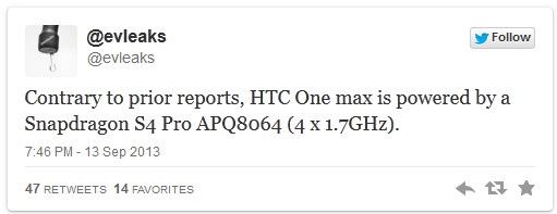 HTC One Max smartfon procesor