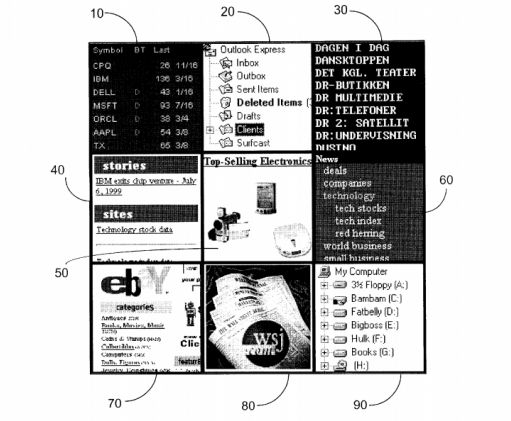 surfcast patent microsoft live tiles winodws 8 kafelki